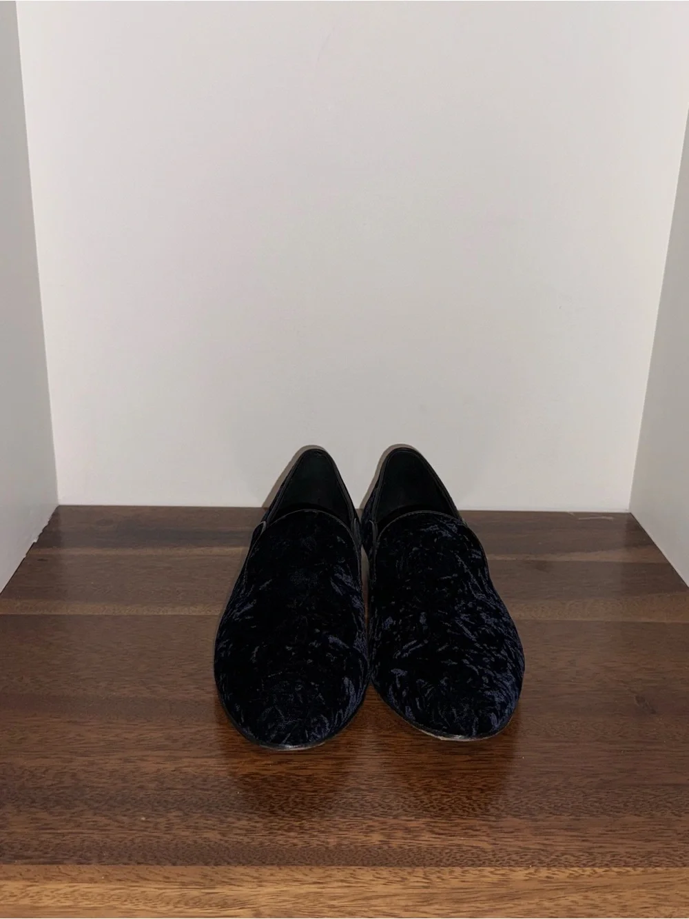 M.Gemi Women’s Blue Crushed Velvet Made in Italy Loafer Slip On Flats EU 40 US 9